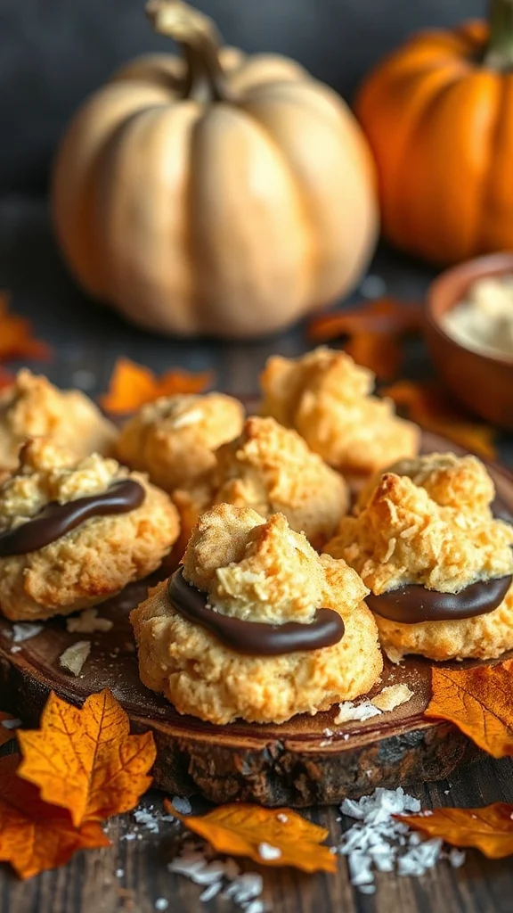 coconut macaroons with chocolate