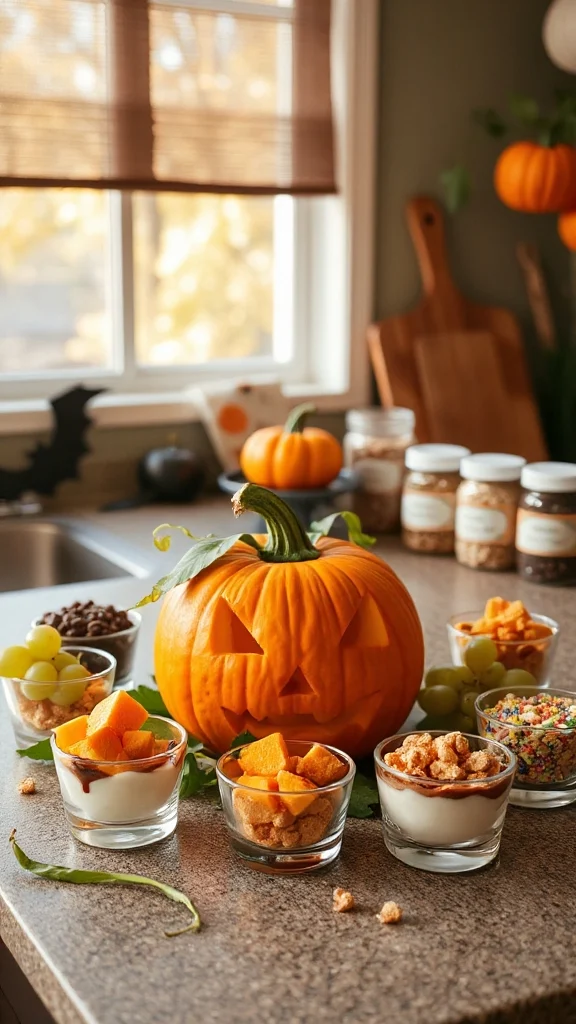 healthy halloween fruit cups