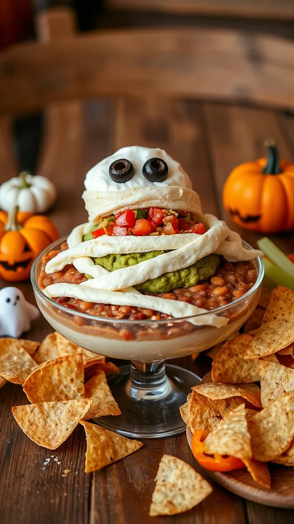 spooky layered taco dip