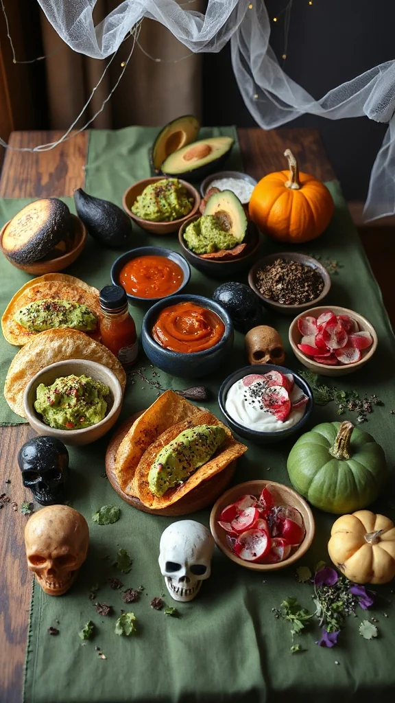 haunted avocado toast tacos