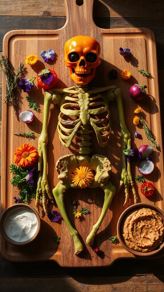 spooky skeleton vegetable platter spooky skeleton vegetable platter