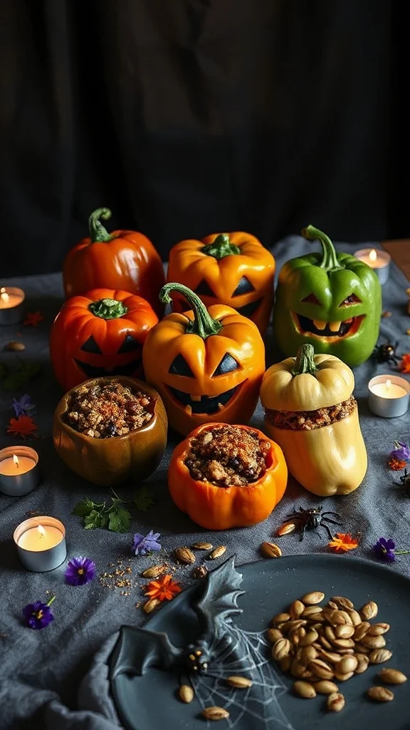 spooky festive stuffed peppers spooky festive stuffed peppers