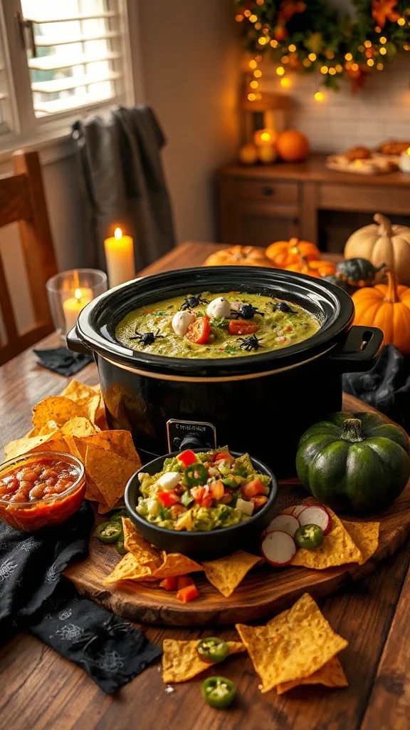 spooky avocado dip masterpiece
