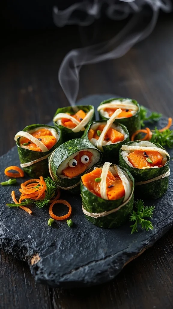 mummy sushi halloween treats