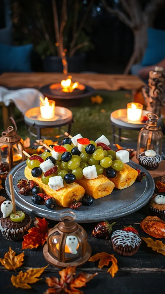spooky healthy fruit skewers