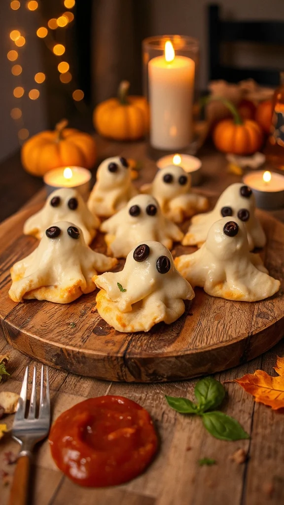 ghost shaped pizza snacks