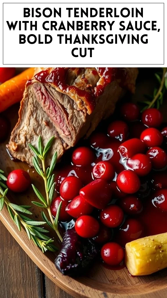 Bison tenderloin with cranberry sauce