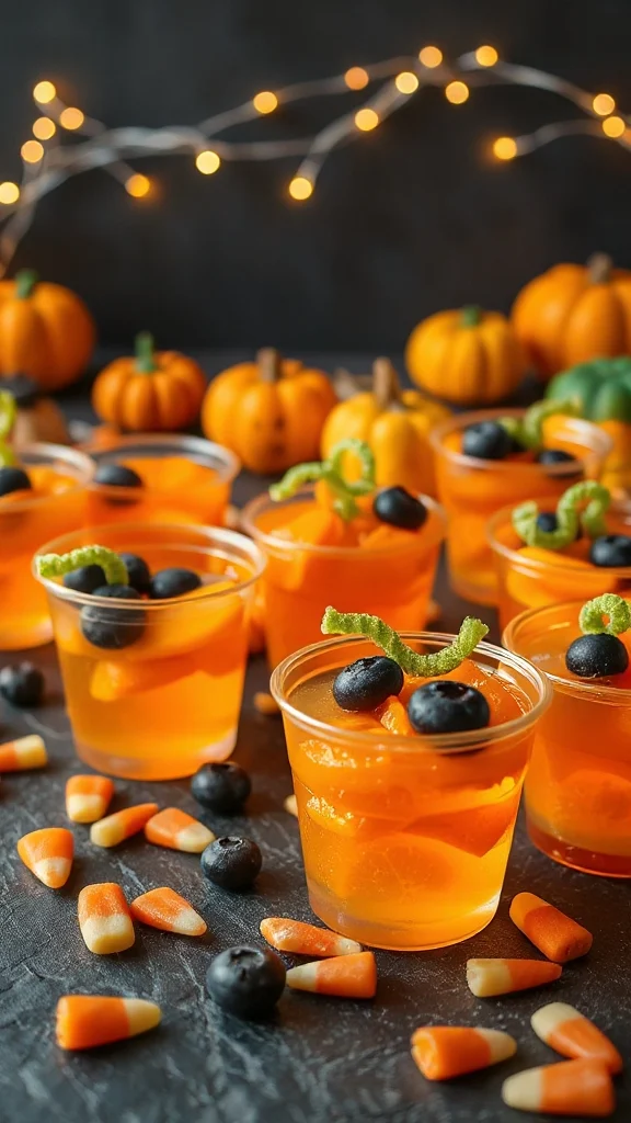 spooky jelled pumpkin dessert