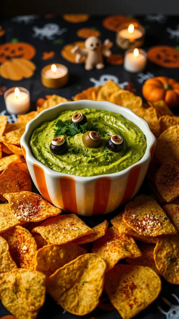 spooky guacamole halloween dip
