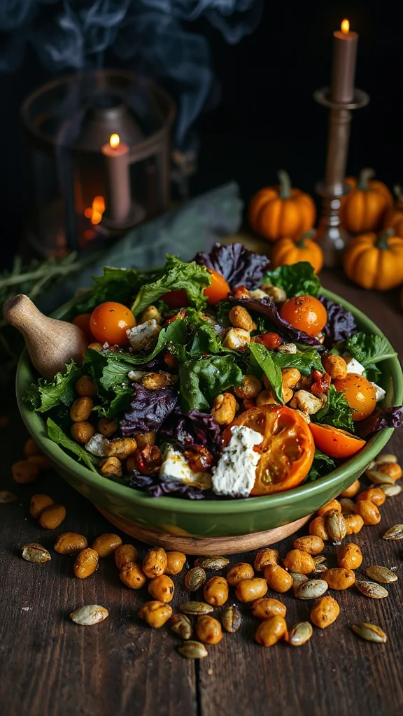 vibrant salad with chickpeas