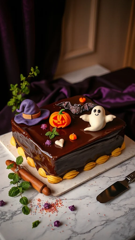 custom halloween cake fondant