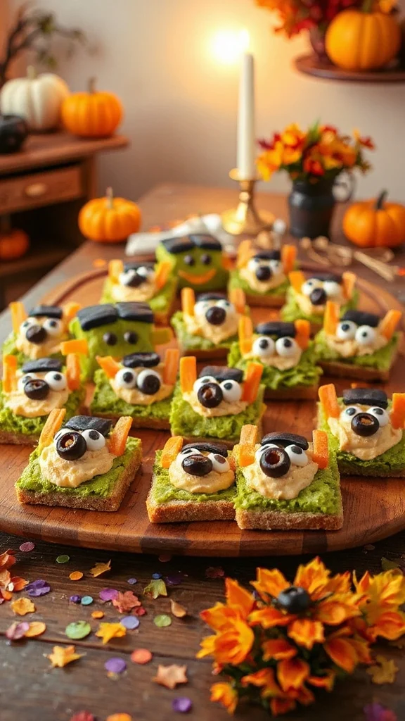 creative halloween monster sandwiches