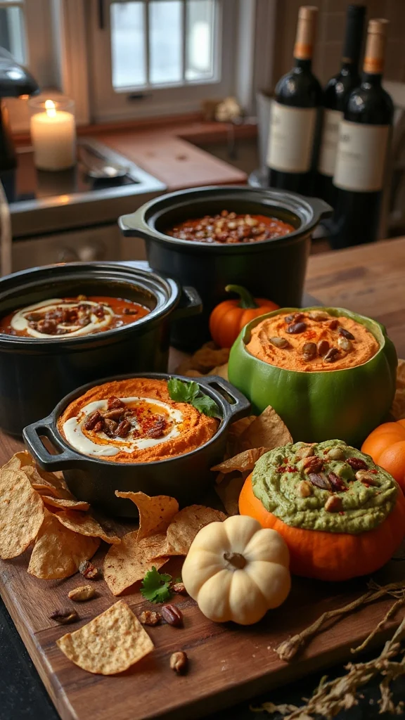 spooky halloween hummus assortment
