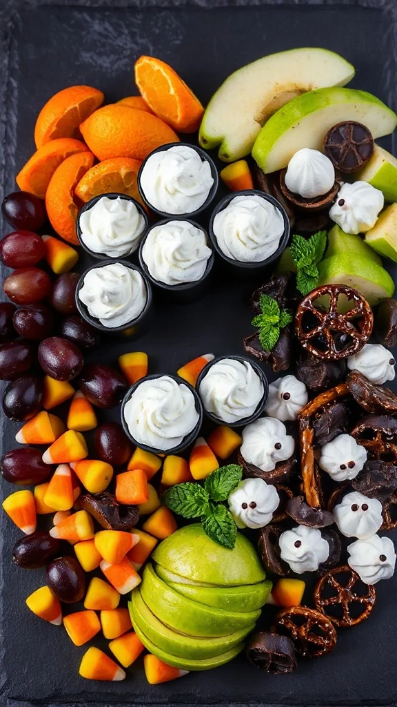 spooky layered pudding dessert