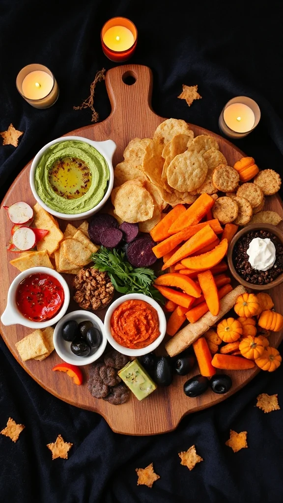 spooky halloween dips platter
