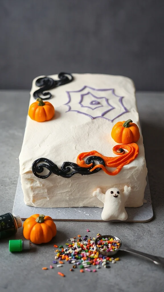 spooky color swirl cake