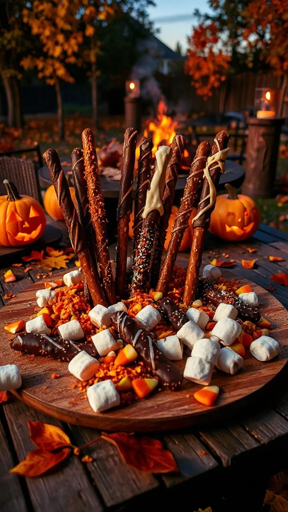 chocolate covered pretzel wands