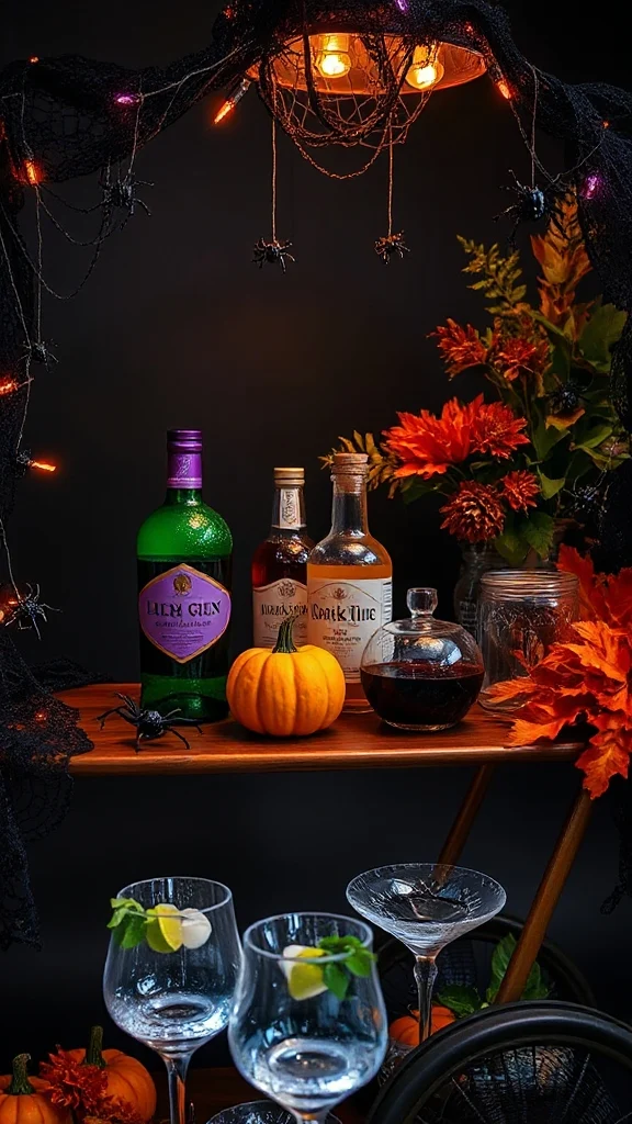 spooky cocktail serving station