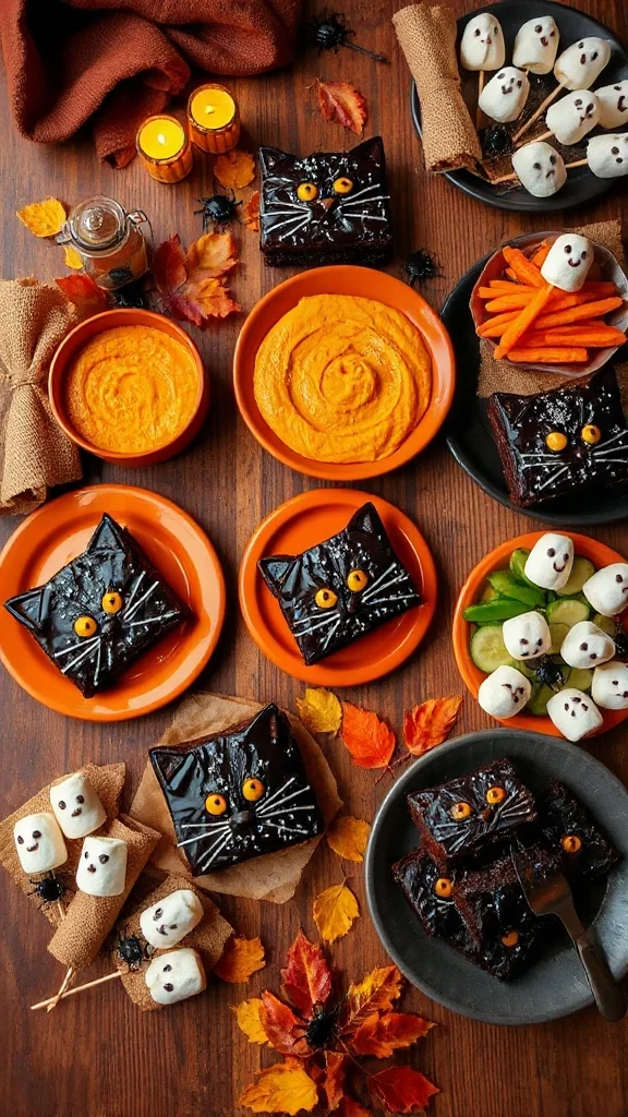 spooky decorated chocolate brownies
