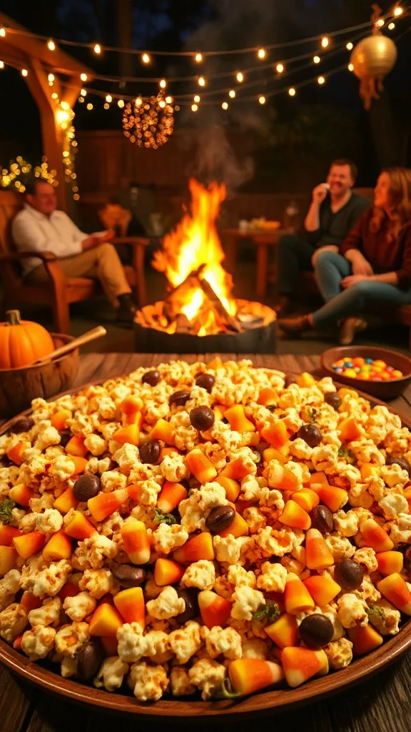 festive halloween popcorn mix
