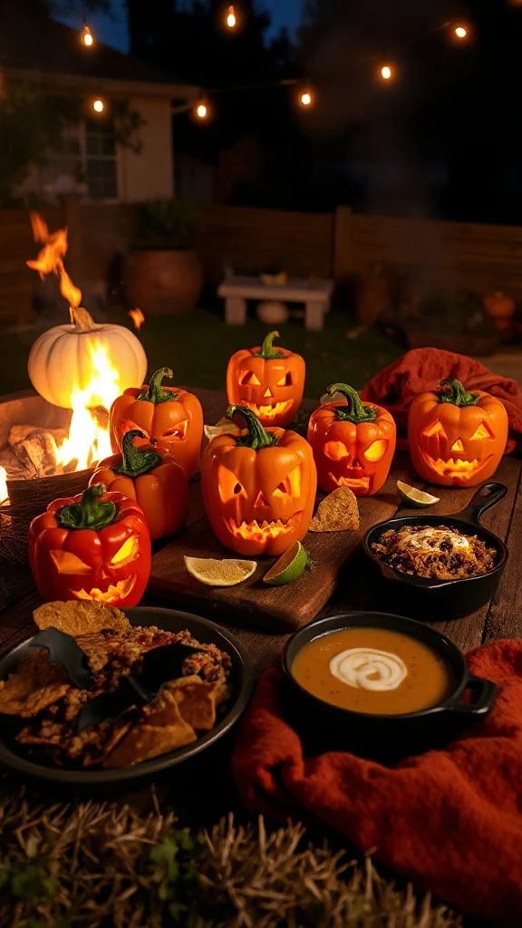 spooky halloween stuffed peppers