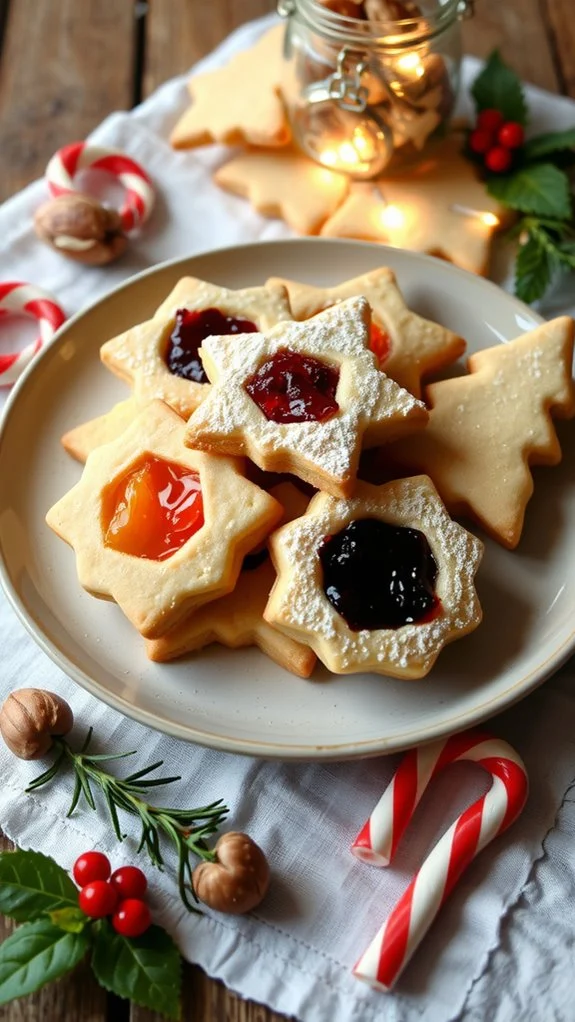 Jam filled shortbread cookies