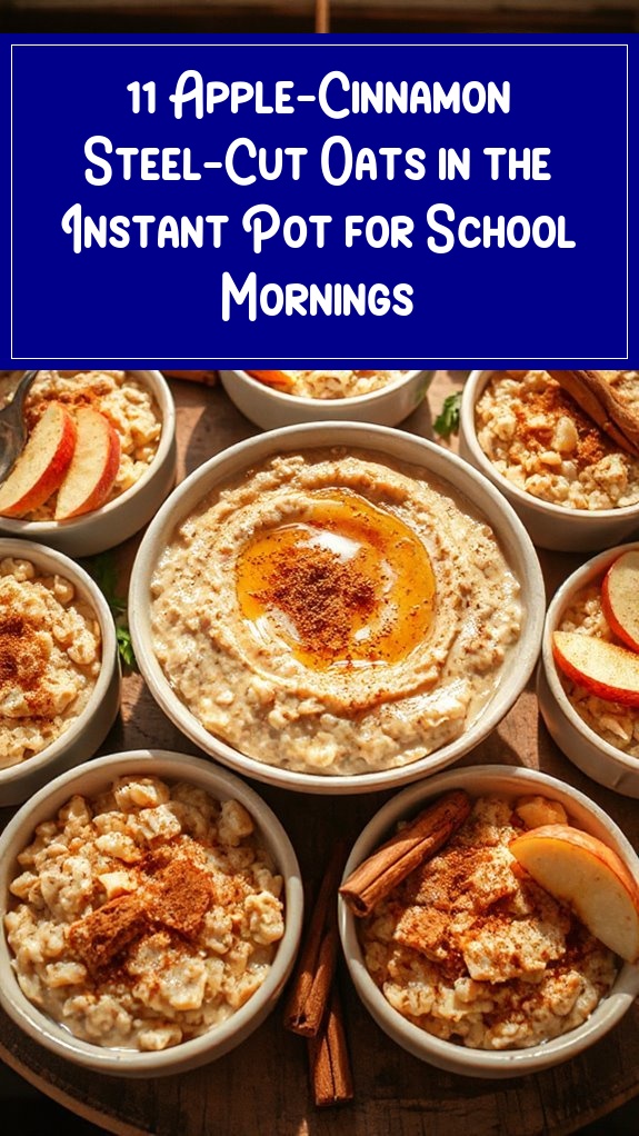 11 Apple-Cinnamon Steel-Cut Oats in the Instant Pot for School Mornings
