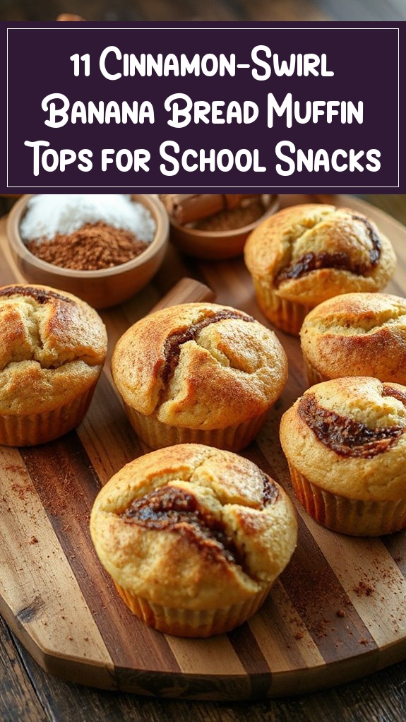 11 Cinnamon-Swirl Banana Bread Muffin Tops for School Snacks