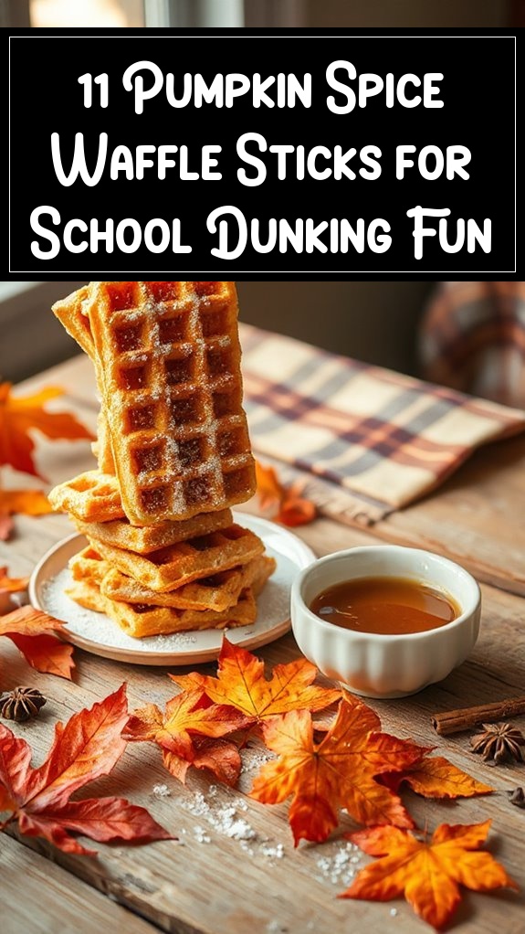 11 Pumpkin Spice Waffle Sticks for School Dunking Fun