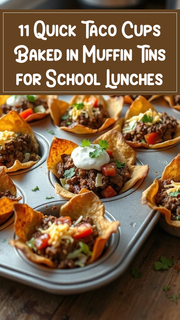 11 Quick Taco Cups Baked in Muffin Tins for School Lunches